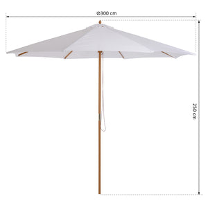 Sonnenschirm ∅300cm Holzschirm Balkonschirm creme