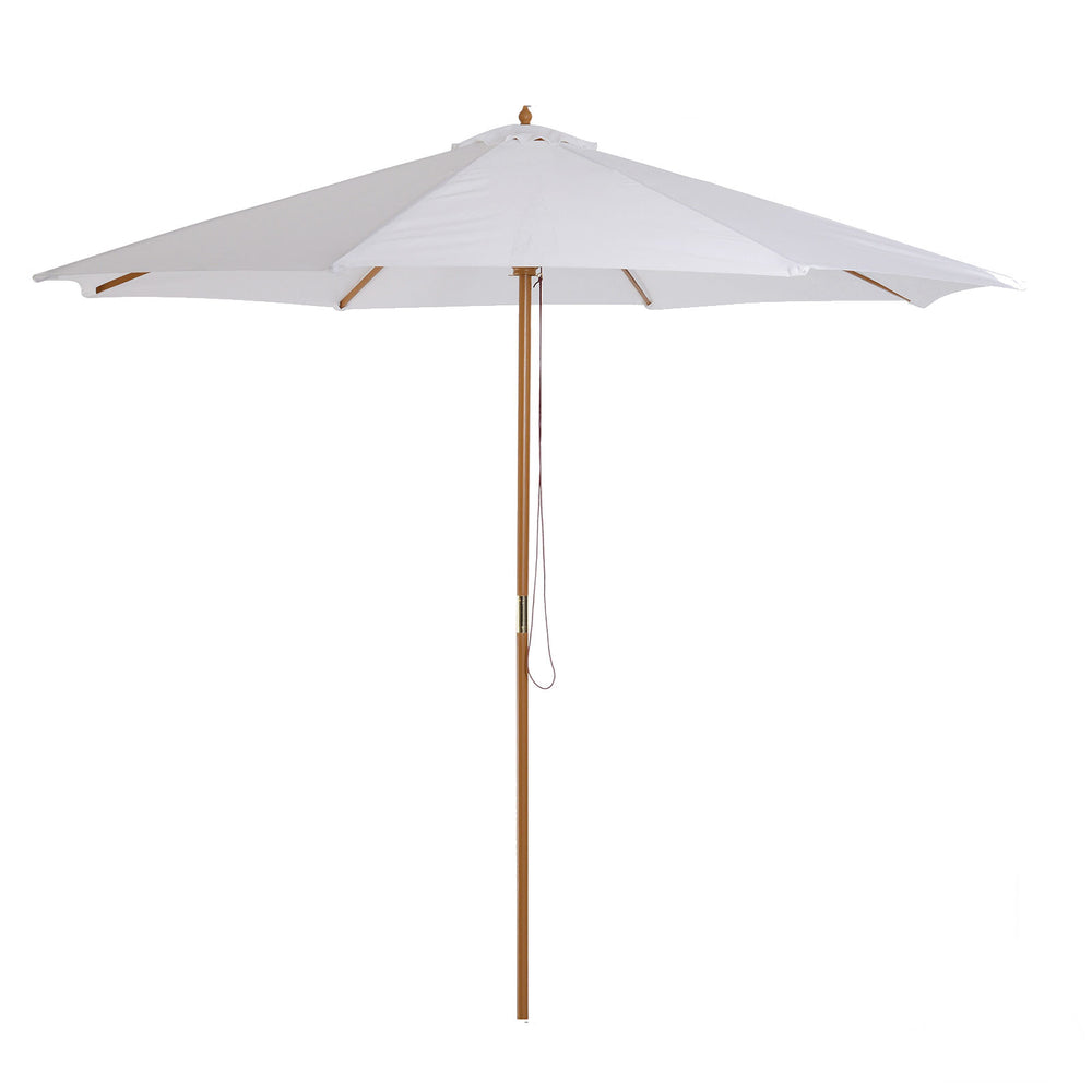 Sonnenschirm ∅300cm Holzschirm Balkonschirm creme