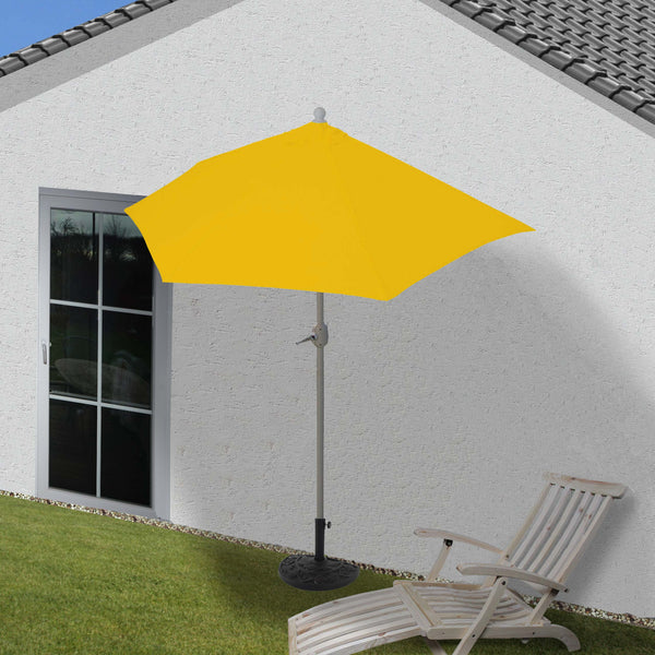 Sonnenschirm halbrund Parla Alu 270cm gelb mit Ständer