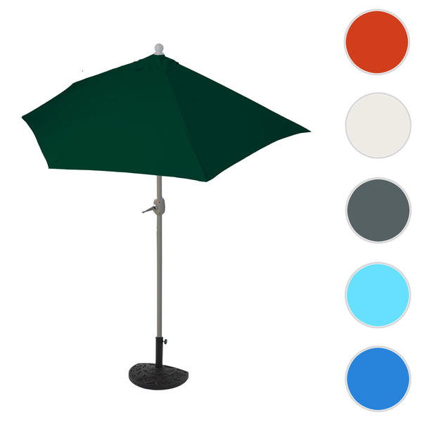 Sonnenschirm halbrund Parla Alu 270cm grün mit Ständer