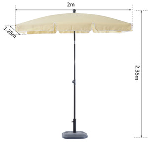 Sonnenschirm rechteckig L200 x B125 neigbar - creme