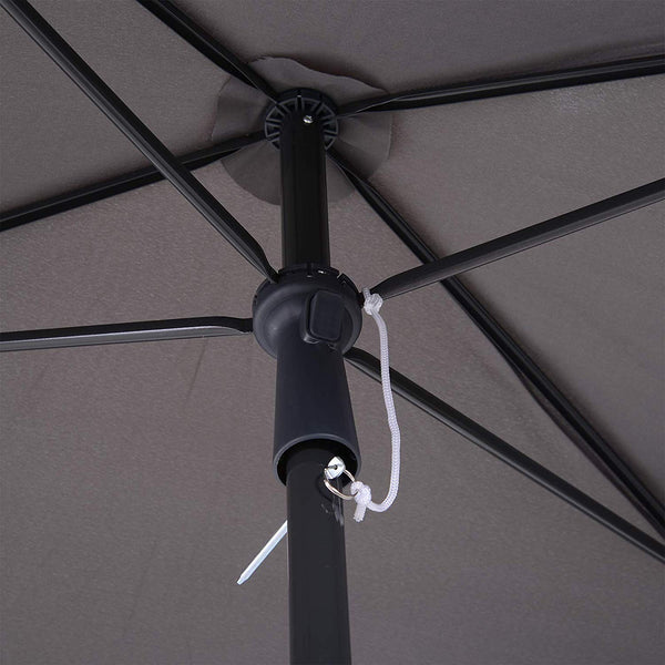 Sonnenschirm rechteckig L200 x B125 neigbar - grau