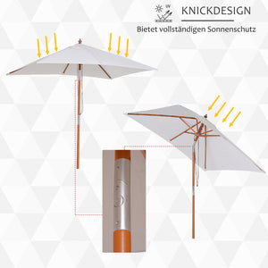 Sonnenschirm rechteckig L200 x B150 neigbar - creme