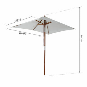 Sonnenschirm rechteckig L200 x B150 neigbar - creme
