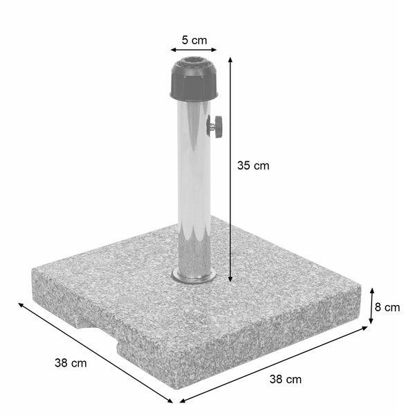 Sonnenschirmständer Schirmständer Granit ~ 24kg eckig schwarz