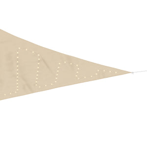 Sonnensegel Dreieck mit LED 3 x 3 x 3 m beige