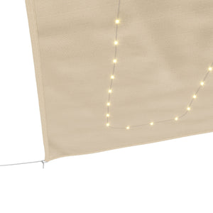 Sonnensegel Dreieck mit LED 3 x 3 x 3 m beige