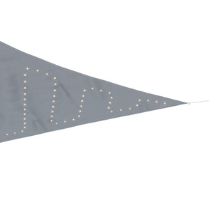 Sonnensegel Dreieck mit LED 3 x 3 x 3 m grau