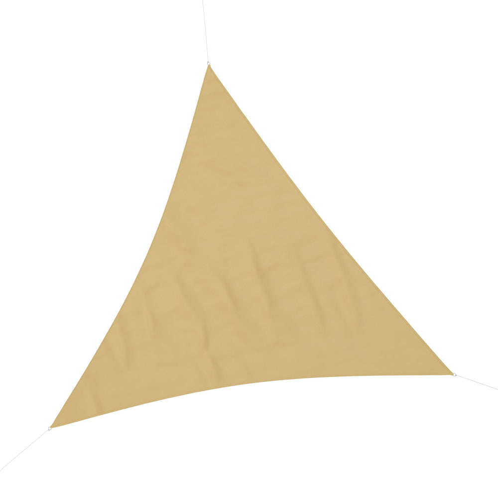 Vela ombreggiante triangolare in poliestere 3,6x3,6x3,6 m beige