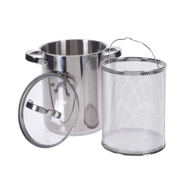 Spargeltopf Edelstahl 16 x 21 cm silber