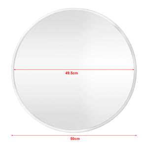 Specchio da parete Ordona, Ø50cm, bianco, opaco.