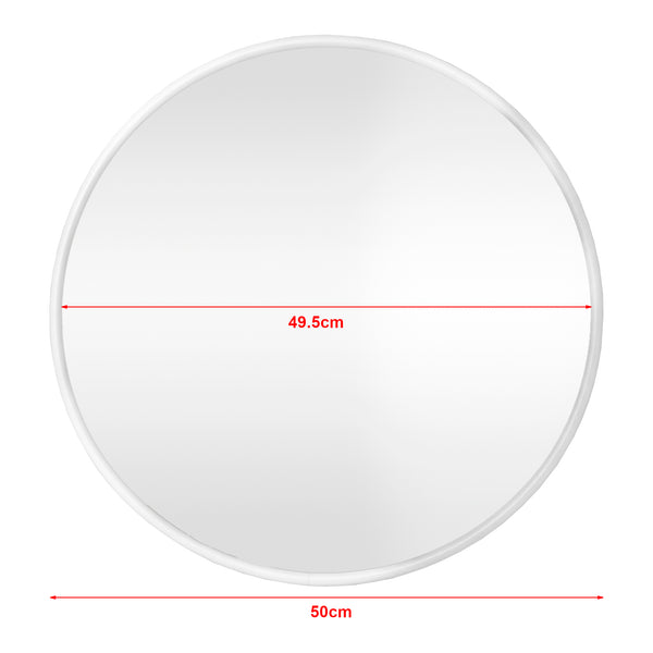Specchio da parete Ordona, Ø50cm, bianco, opaco.