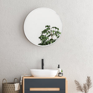 Specchio da parete Ordona, Ø50cm, bianco, opaco.