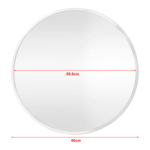 Specchio da parete Ordona, Ø60cm, bianco, opaco.