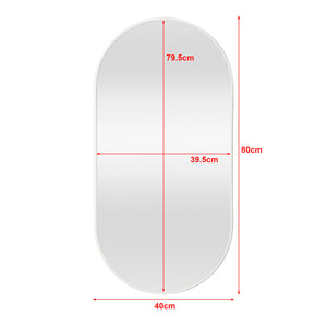 Specchio da parete Picciano, 40x80cm, bianco opaco
