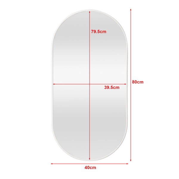 Specchio da parete Picciano, 40x80cm, bianco opaco