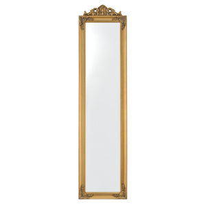 Specchio da terra Arezzo, 160x40cm, rettangolare, inclinabile, barocco, oro
