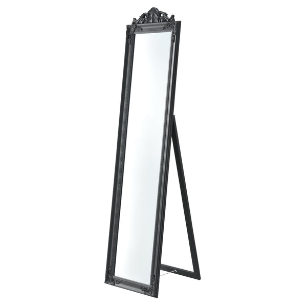 Specchio da terra Arezzo, 160x40cm, rettangolare, inclinabile, barocco, grigio scuro