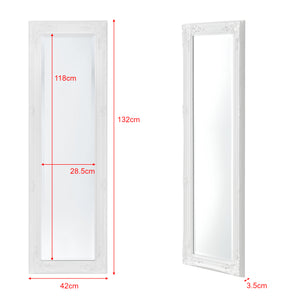 Specchio da parete Livorno 132x42cm Specchio a figura intera Bianco Antico