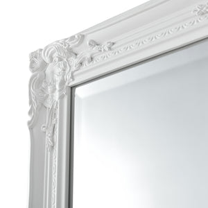 Specchio da parete Livorno 132x42cm Specchio a figura intera Bianco Antico