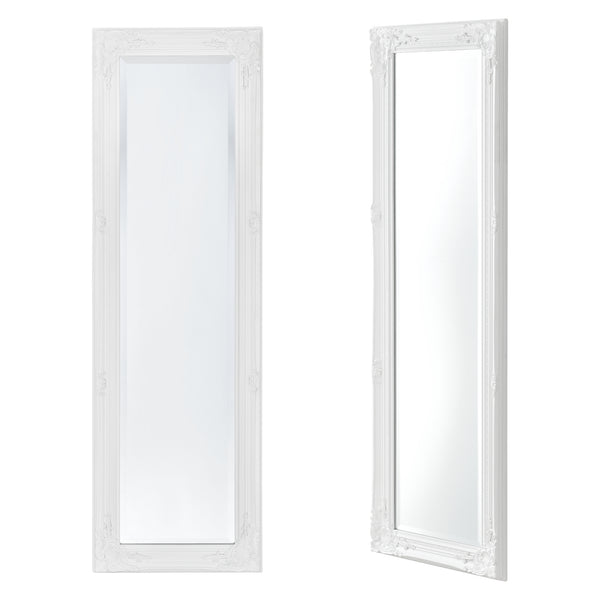 Specchio da parete Livorno 132x42cm Specchio a figura intera Bianco Antico