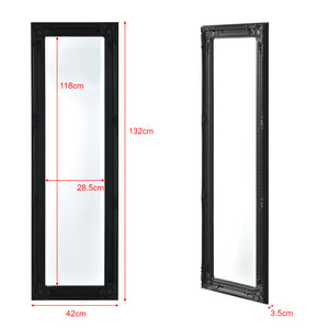 Specchio da parete Livorno 132x42cm Specchio a figura intera Nero Antico
