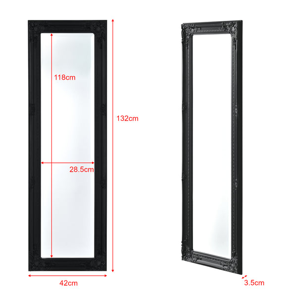 Specchio da parete Livorno 132x42cm Specchio a figura intera Nero Antico