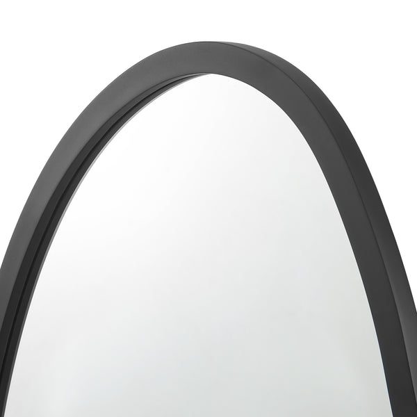 Specchio da parete Filiano, nero opaco, 80x58cm