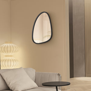 Specchio da parete Grottole, nero opaco, 62x50cm
