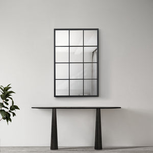Specchio da parete Cupello, 90x60cm, nero opaco