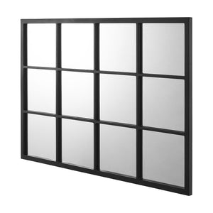 Specchio da parete Cupello, 90x60cm, nero opaco
