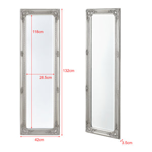 Specchio da parete Livorno 132x42cm specchio a figura intera argento antico