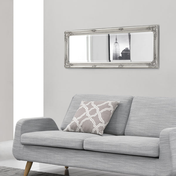 Specchio da parete Livorno 132x42cm specchio a figura intera argento antico