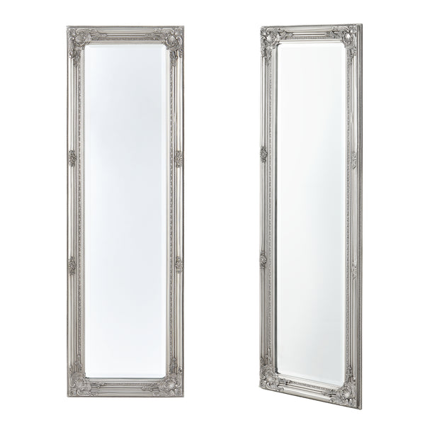 Specchio da parete Livorno 132x42cm specchio a figura intera argento antico