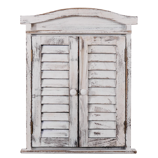 Spiegelfenster mit Fensterläden Shabby Chic ~ weiss