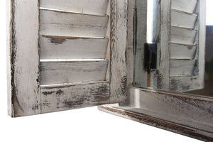 Spiegelfenster mit Fensterläden Shabby Chic ~ weiss