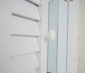 Spiegelfenster mit Fensterläden Shabby Chic ~ weiss lackiert