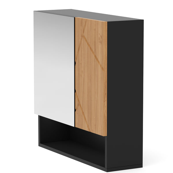 Spiegelschrank Bad AQUALIA 54 x 17 x 55 cm braun/schwarz
