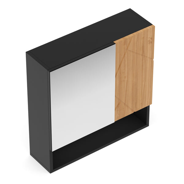 Spiegelschrank Bad AQUALIA 54 x 17 x 55 cm braun/schwarz