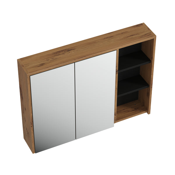 Spiegelschrank Badezimmer VODA 100 x 18 x 75 cm braun/schwarz