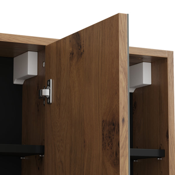 Spiegelschrank Badezimmer VODA 100 x 18 x 75 cm braun/schwarz