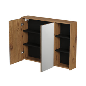 Spiegelschrank Badezimmer VODA 100 x 18 x 75 cm braun/schwarz