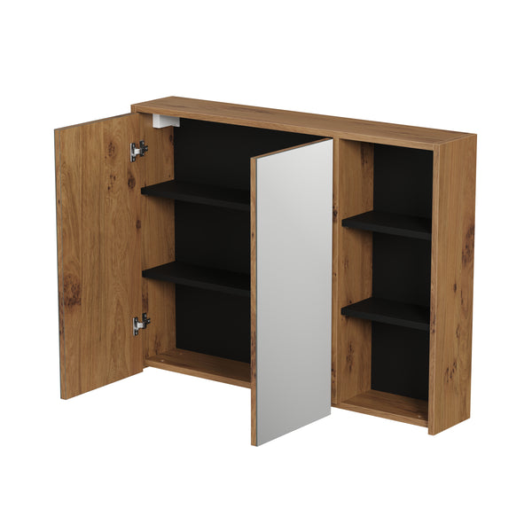 Spiegelschrank Badezimmer VODA 100 x 18 x 75 cm braun/schwarz