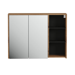 Spiegelschrank Badezimmer VODA 100 x 18 x 75 cm braun/schwarz