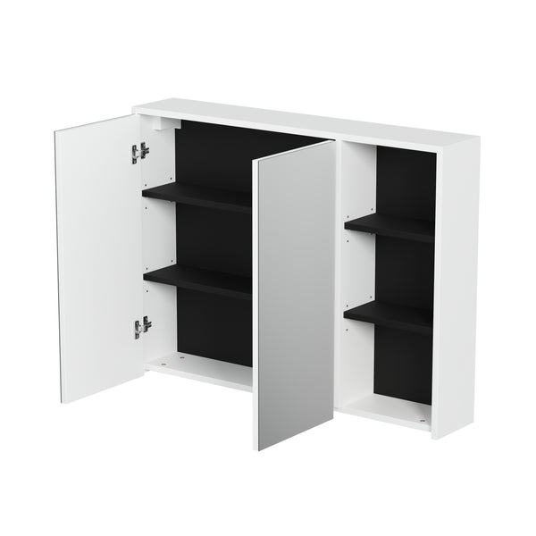 Spiegelschrank Badezimmer VODA 100 x 18 x 75 cm weiss/schwarz