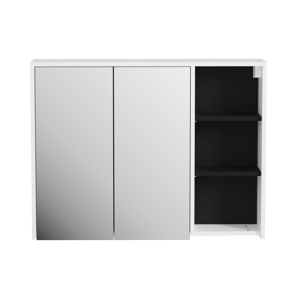 Spiegelschrank Badezimmer VODA 100 x 18 x 75 cm weiss/schwarz