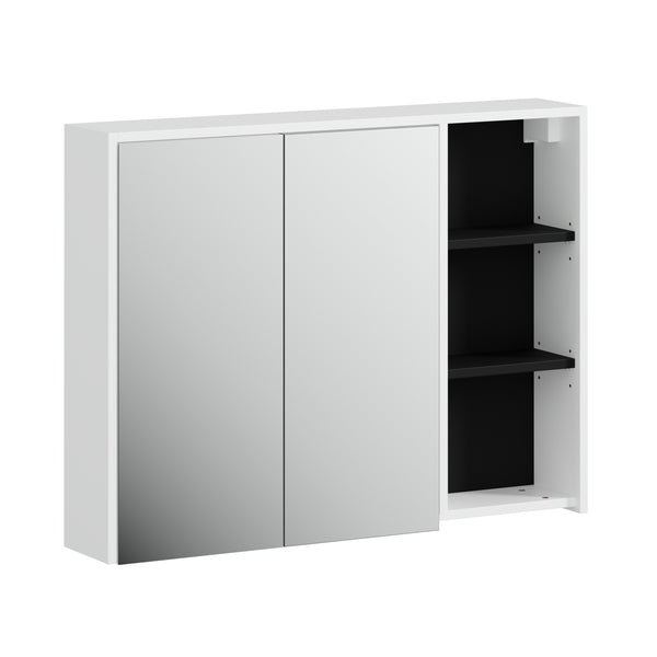 Spiegelschrank Badezimmer VODA 100 x 18 x 75 cm weiss/schwarz