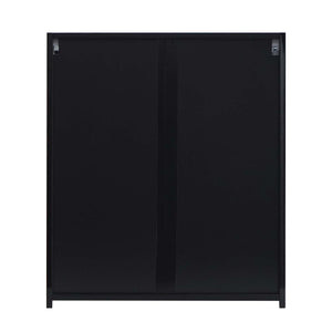 Spiegelschrank Badschrank Hängeschrank hochglanz 70x60x16cm schwarz