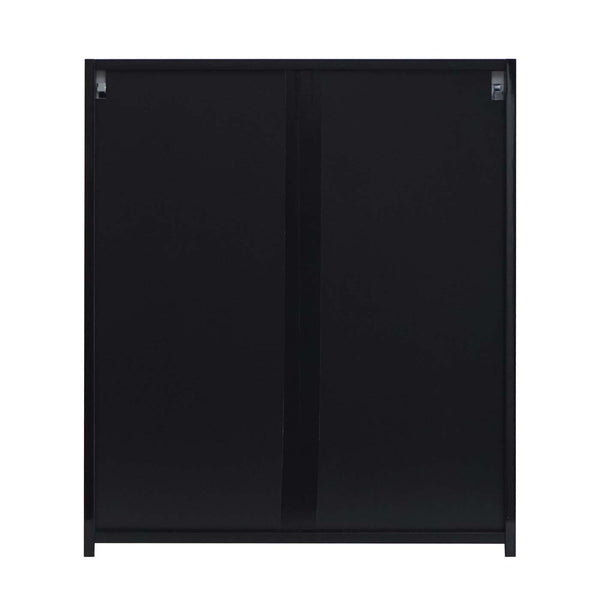 Spiegelschrank Badschrank Hängeschrank hochglanz 70x60x16cm schwarz