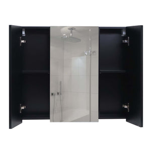 Spiegelschrank Badschrank Hängeschrank hochglanz 70x80x16cm schwarz